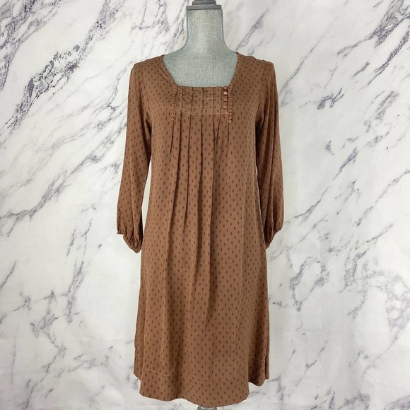 Sandro | Silk Long Sleeve Pleated Print Dress - Picture 1 of 9